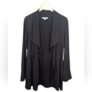 CAbi Take Charge Black Waterfall Open Front Cardigan Jacket Medium